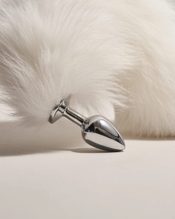 W FOX | plug anal acero con cola 2 plug anal cola zorro blanco 1440x1800